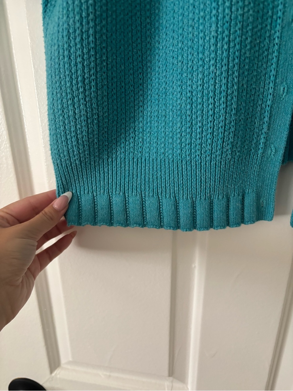 Wrap London 100% Organic Cotton Turquoise Cardigan - Size 16 - Like New - Picture 7 of 10
